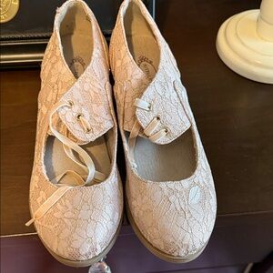 Joyfolie Lace Flats in light Pink cream
